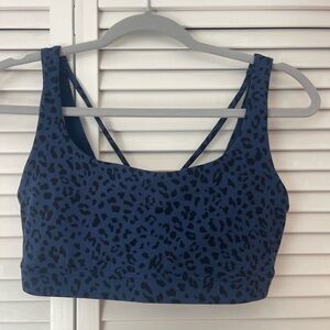 Athleta Cheetah Print Sports Bra - Blue/Black